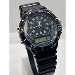 Vintage Dakota Watch Company Dual Time Dive Style Watch Works New Battery